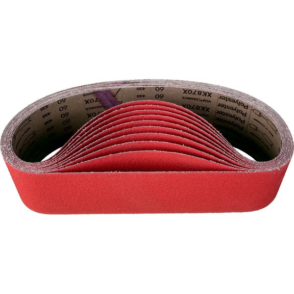 Pferd Coated Belt, Co-Cool, 4"x36", 60 Grit, Coated, 4" W, 36" L, 60 Grit, Ceramic Oxide 49660